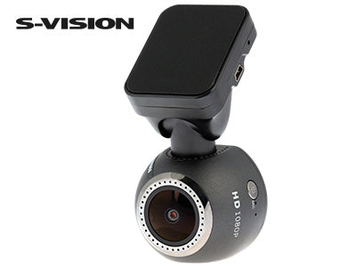 Videoreģistrators S-Vision 720HD, iebūvēts mikrofons un skaļrunis, regulējams kronšteins ar piesūcekni, G-sensors, 2,4" LCD displejs, 120° platleņķis, 1280x720, AX3282, ir-led. 12/24V