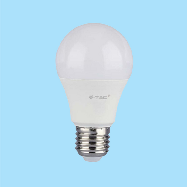 E27 10.5W(1055Lm) LED Spuldze, V-TAC SAMSUNG, A60, IP20, garantija 5 gadi, auksti balta gaisma 6500K