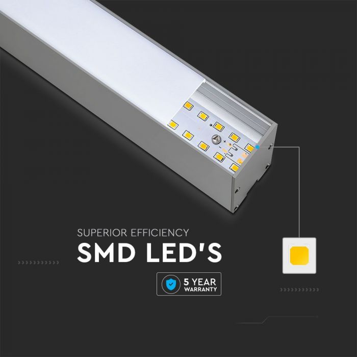 40W(3300Lm) LED lineārais gaismeklis, V-TAC SAMSUNG, IP20, iekarams, garantija 5 gadi, auksti balta gaisma 6400K