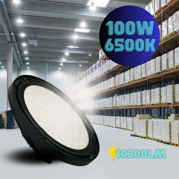 100W(10200Lm) 120Lm/W светодиодный светильник для склада, IP65, черный, холодный белый свет 6500K
