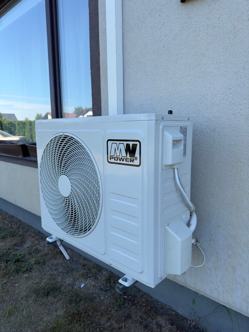 SPLIT sienas gaisa kondicionieris 6.8kW 100+m2 (āra + iekštelpu bloks), R32, iebūvēts WiFI v1, barošanas avots no āras moduļa