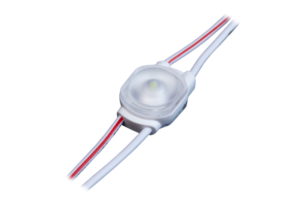 LED modulis 1-diodes 12V 0,36W 170 grādu objektīvs. 58lm balta krāsa 6500K