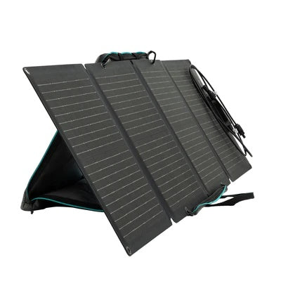 110W saules panelis savienojams ar EcoFlow uzlādes stacijām un citām iekārtām. Ērti salokāms komplektā ar somu pārnēsāšanai. Izturīgs pret ūdeni un putekļiem.