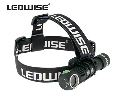 LEDWISE CREE XHP 50 LED profesionāls lukturis, komplektā: USB magnētiskais lādēšanas kabelis, metāla jostas saspraude, galvas saite, 2 gab., O veida gredzens, lietotāja rokasgrāmata