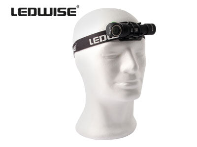 LEDWISE CREE XHP 50 LED profesionāls lukturis, komplektā: USB magnētiskais lādēšanas kabelis, metāla jostas saspraude, galvas saite, 2 gab., O veida gredzens, lietotāja rokasgrāmata