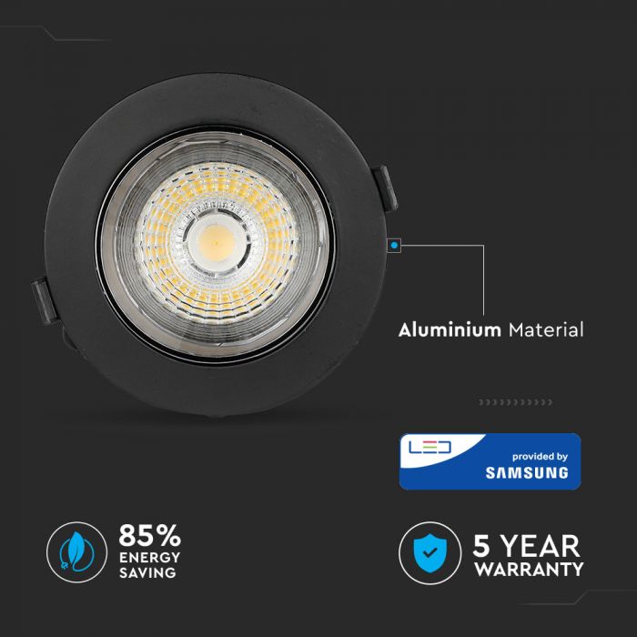 30W(2400Lm) LED COB iebūvējams reflektora tipa gaismeklis, V-TAC SAMSUNG, IP20, garantija 5 gadi, auksti balta gaisma 6400K