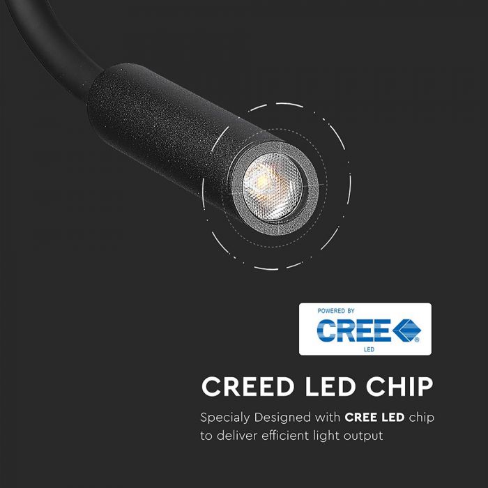 3W(150Lm) LED COB CREE sienas gaismeklis, V-TAC, garantija 3 gadi, IP20, silti balta gaisma 3000K