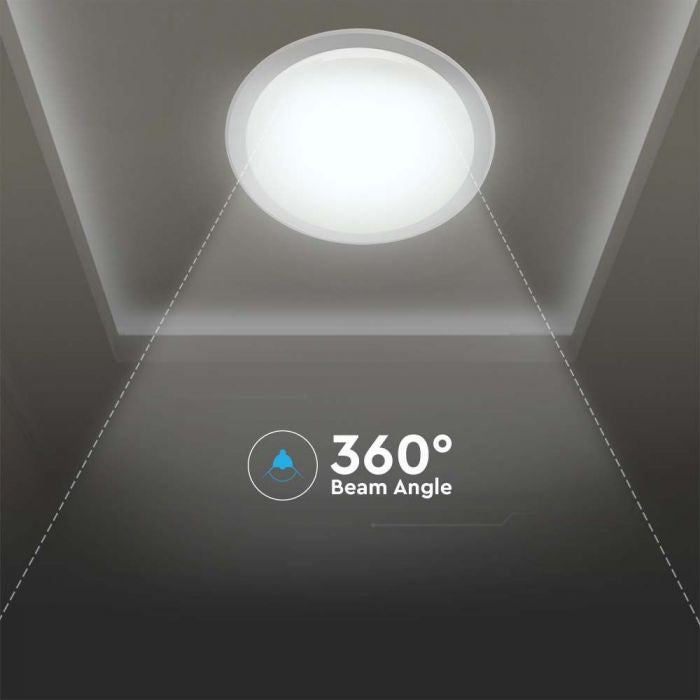 72W(7200Lm) LED V-TAC dizaina apaļš kupola gaismeklis ar tālvadības pulti, IP20, balts, dimmējams, 3/1, 670x80mm