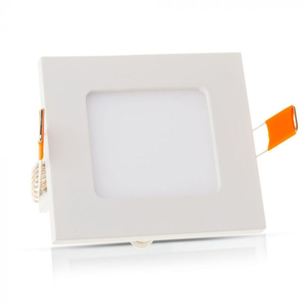 6W(420Lm) LED Panelis iebūvējams kvadrāta, V-TAC, silti balta gaisma 3000K, komplektā ar barošanās bloku