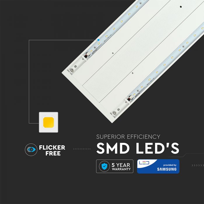 60W(6600Lm) LED Lineārais gaismeklis, iekarams, V-TAC SAMSUNG, garantija 5 gadi, neitrāli balta gaisma 4000K