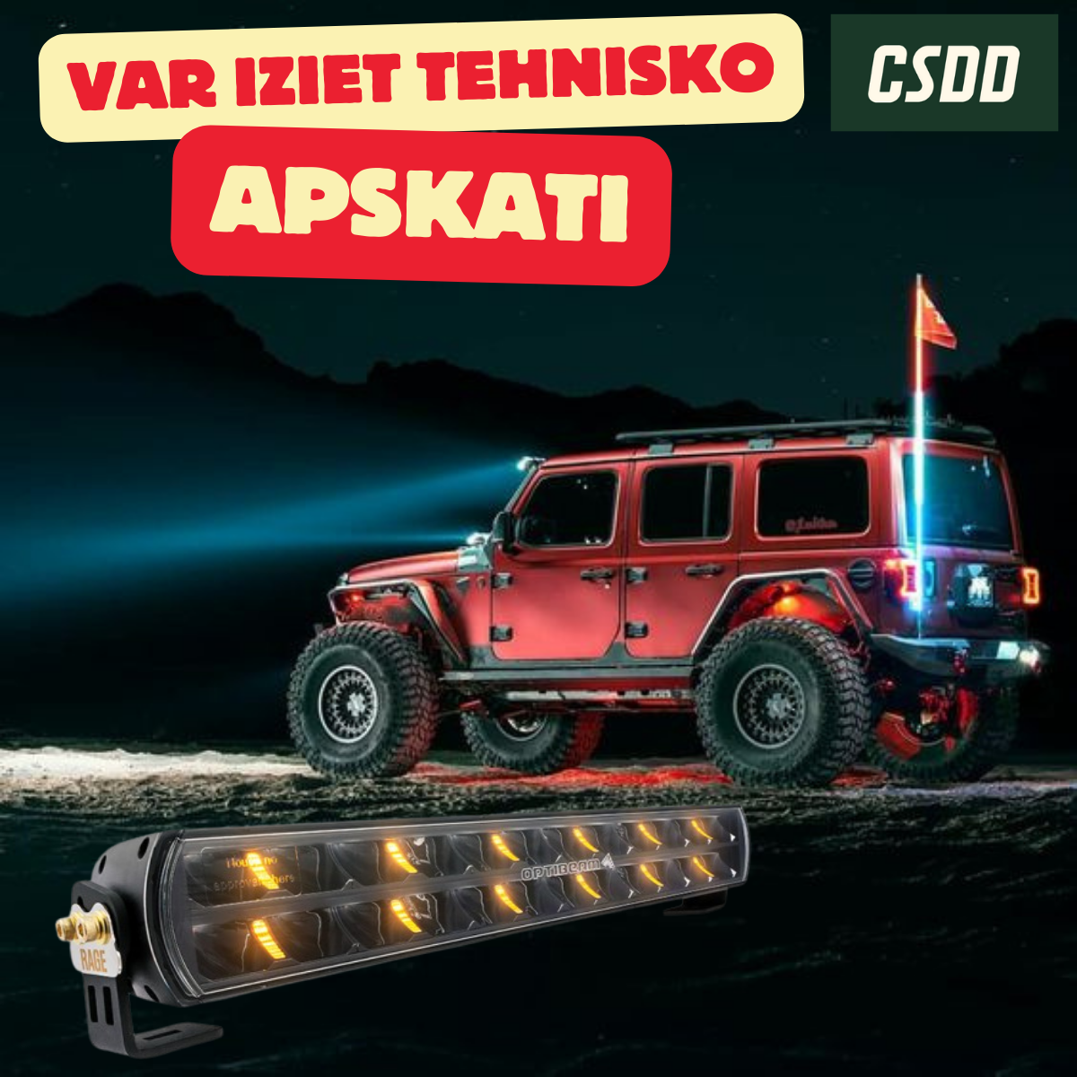 LED papildlukturi derīgi tehniskajai apskatei