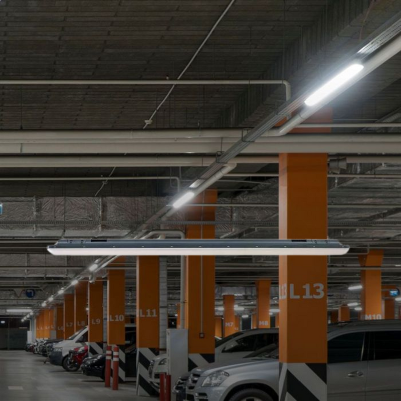 36W(4320Lm) 120 cm LED-linjär armatur med mikrovågssensor (180°), V-TAC, IP65, kallvitt ljus 6500K