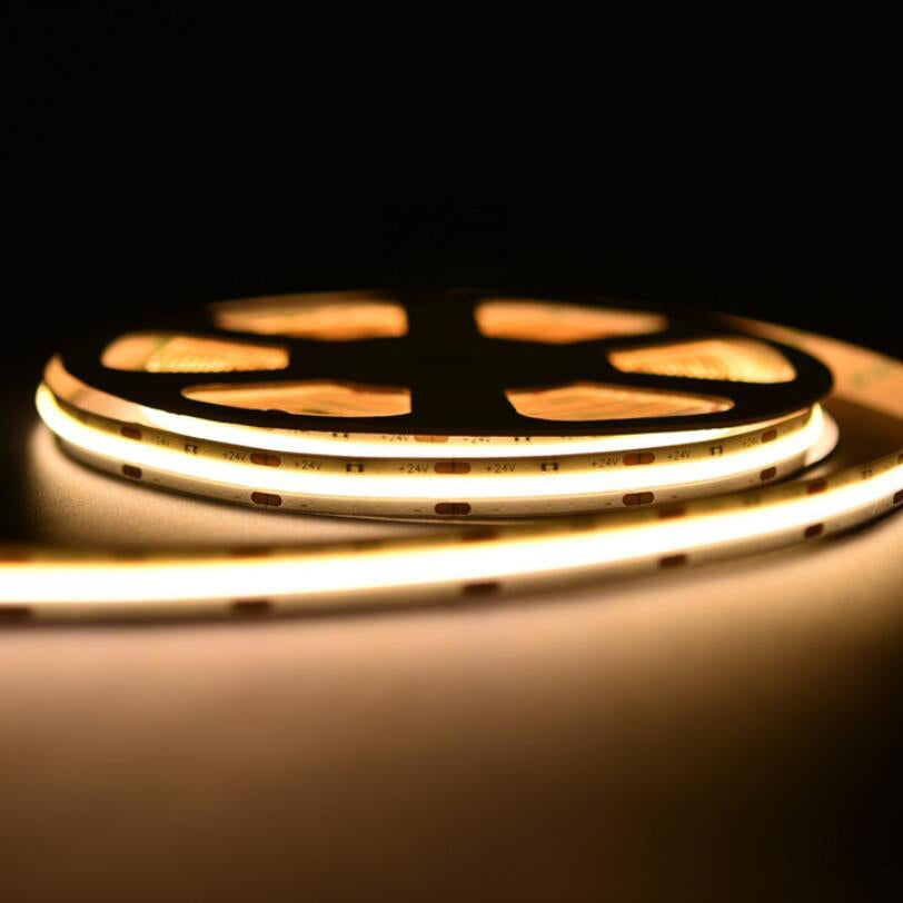Cena par 1m_10W/m 24V 0.4A 280 LED COB lente, IP20, silti balta gaisma 3000K