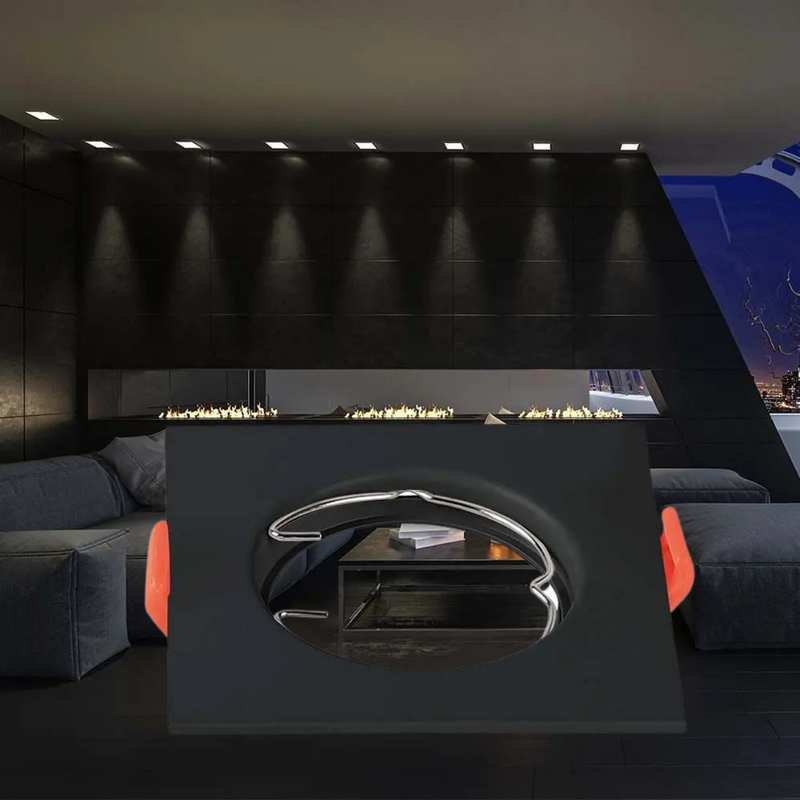 Встраиваемая рамка/светильник GU10, квадратная, 81x81X40 мм, скрытый монтаж Диммер. Ø63 мм, черный, 2 шт, V-TAC