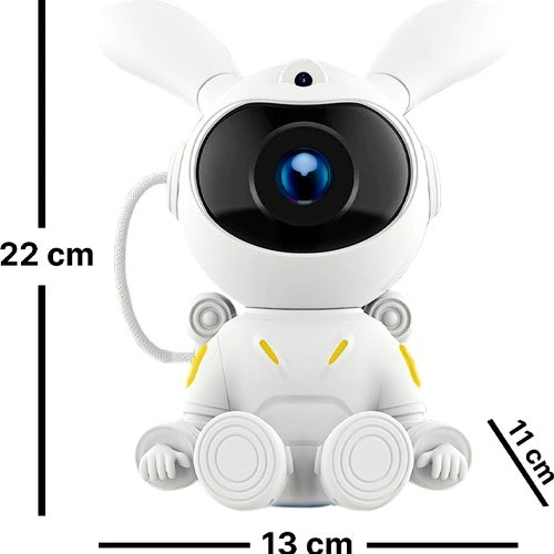 5W  Projektors zaķis - astronauts ar pulti - zvaigžņotas debesis, galaktikas, kosmosa projekcija