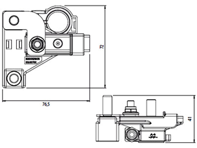 Akumulatora spailis, drošinātāja turētājs MEGA/Powerval
