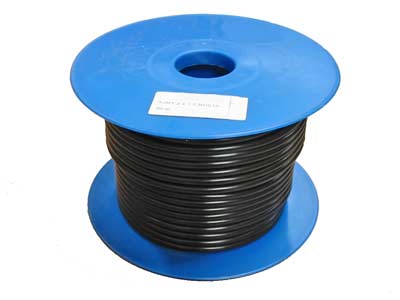 Kabelis 2 x 1.5mm² 50 m, 2-vadi, melns, apaļš Ø7mm, melns