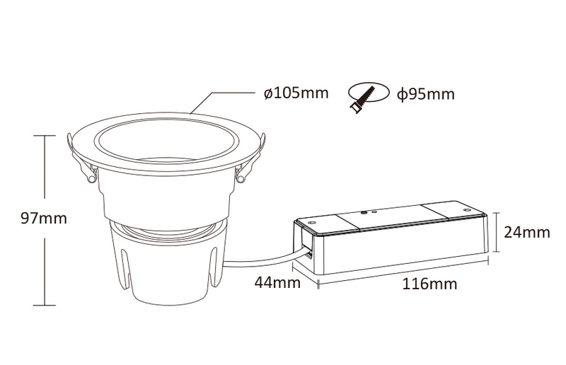 FUT081ZR FUT081ZR 18 W iebūvējams gaismeklis LED RGB+CCT (Zigbee 3.0+2.4G)
