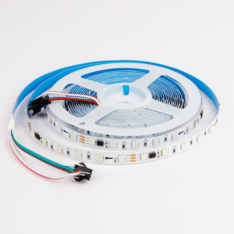 Pris per 1 meter 5050 RGB SPI Ribbon, DC24V, 60 dioder per meter. IP20