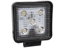ECOLINE 9-32V 15W 5x3W Epistar LED darba lukturis, IP67, kvadrāta, melns