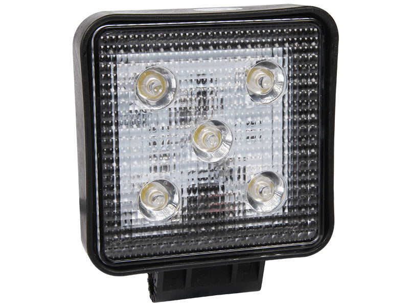 ECOLINE 9-32V 15W 5x3W Epistar LED darba lukturis, IP67, kvadrāta, melns