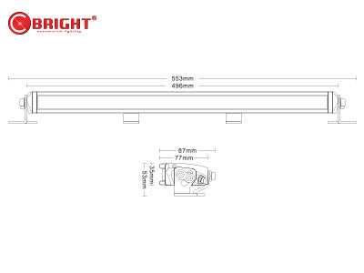 10-30V 120W 6100Lm C-BRIGHT Challenger Slim LEDlineārs papildlukturis, IP67, R112, R10, 2-pin DT, , auksti balta gaisma 5700K