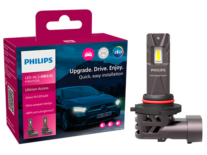 12V 20W 1800Lm LED auto spuldze pāris HB3/HB4, auksti balta gaisma 6000K