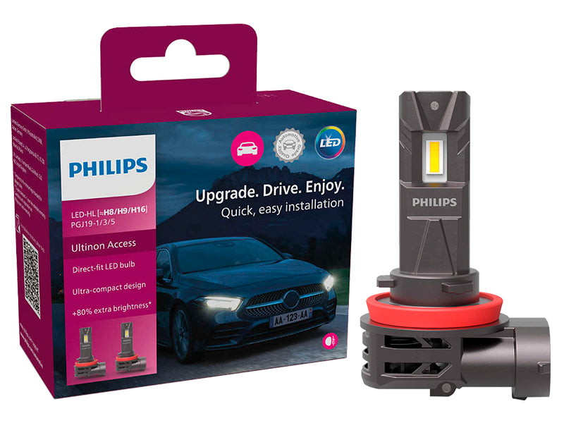 PHILIPS LED priekšējo lukturu spuldžu komplekts H8/H9/H16