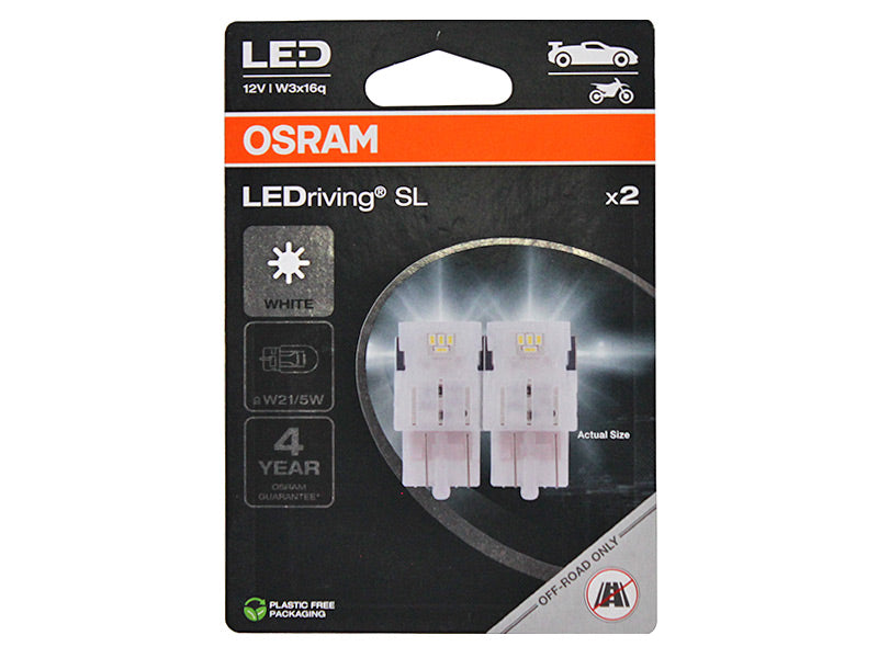 OSRAM 2.7W(155/25Lm) LEDriving SL W21/5W auto spuldzes, Ø20x47.5mm, 6000K