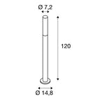 6.3W(520Lm) APONI 120 uz virsmas montējams LED gaismeklis,  antracīts,  IP65, silti balta gaisma 3000K