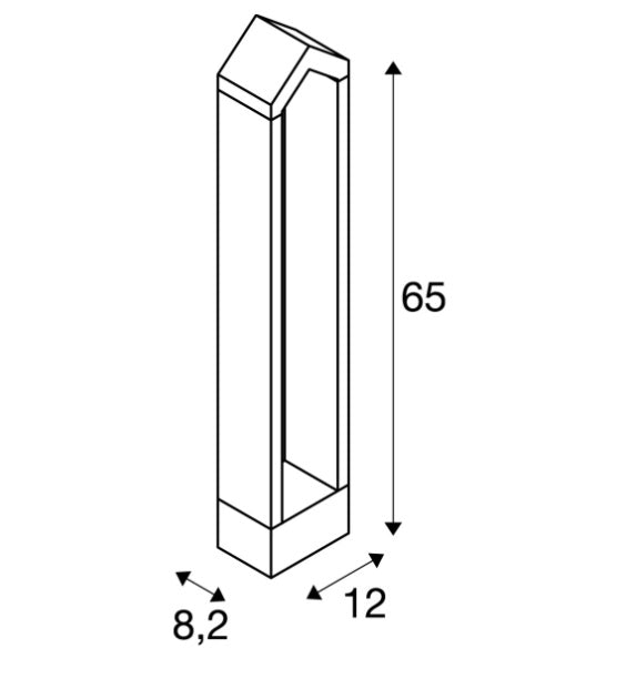 8W(360Lm) RASCALI 65 Pole накладной светодиодный светильник, антрацит, IP65, IK02, теплый белый свет 3000K