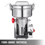 VEVOR elektriskās graudu dzirnaviņas, 1 kg graudu malšanas iekārta, 2800 W pulverizators, miltu dzirnaviņu iekārta, elektriskās garšaugu un graudu malšanas dzirnaviņas no pārtikas kvalitātes nerūsējošā tērauda