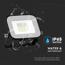 10W(735Lm) LED Spotlight, V-TAC SAMSUNG, IP65, black body and gray glass, warranty 5 years, cold white light 6500K