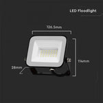 SUPERACTION_20W(1620Lm) LED-strålkastare, V-TAC SAMSUNG, IP65, svart hölje och grått glas, 5 års garanti, kallvitt ljus 6500K