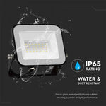 SUPERACTION_20W(1620Lm) LED-strålkastare, V-TAC SAMSUNG, IP65, svart hölje och grått glas, 5 års garanti, kallvitt ljus 6500K