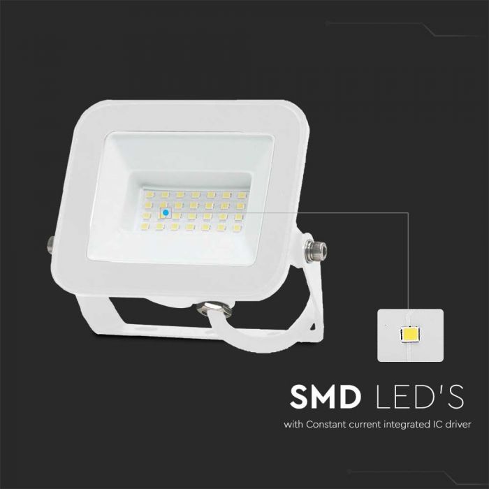 SUPERAKCIJA_20W(1620Lm) LED prožektors, V-TAC SAMSUNG, IP65, balts, neitrāli balta gaisma 4000K