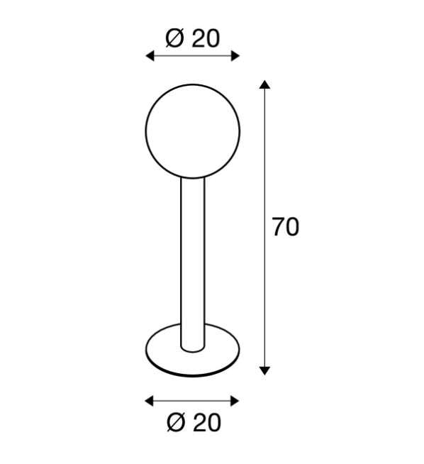 MAX 23W E27 GLOO PURE 70 Pole uz virsmas montējams LED gaismeklis, antracīts, IP44, IK02