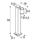 6.5W(440Lm) HELIA ühepoolne pinnapealne LED-valgusti, antratsiit, IK04, IP55, soe valge valgus 3000K