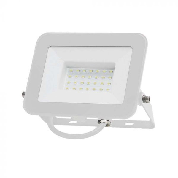 30W(2505Lm) LED Spotlight, V-TAC SAMSUNG, IP65, white body and white glass, warranty 5 years, cold white light 6500K