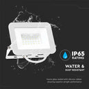 30W(2505Lm) LED Spotlight, V-TAC SAMSUNG, IP65, white body and white glass, warranty 5 years, cold white light 6500K