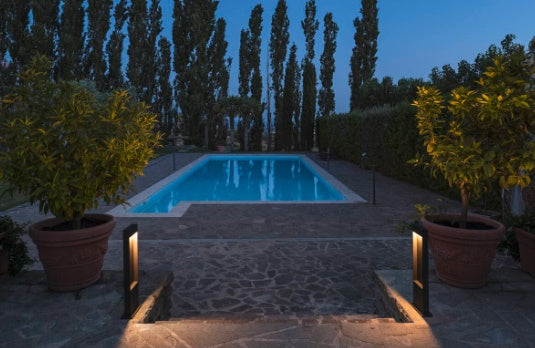 10W(400Lm) FLATT POLE 65 surface-mounted LED luminaire, matt anthracite, IK03, IP65, warm white light 3000K