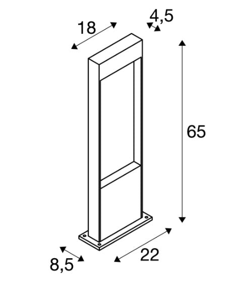 10W(400Lm) FLATT POLE 65 surface-mounted LED luminaire, matt brown/matt anthracite, IK03, IP65, neutral white 4000K