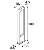 Накладной светодиодный светильник 10W(400Lm) FLATT POLE 100, матовый антрацит, IK03, IP65, нейтральный белый свет 4000K