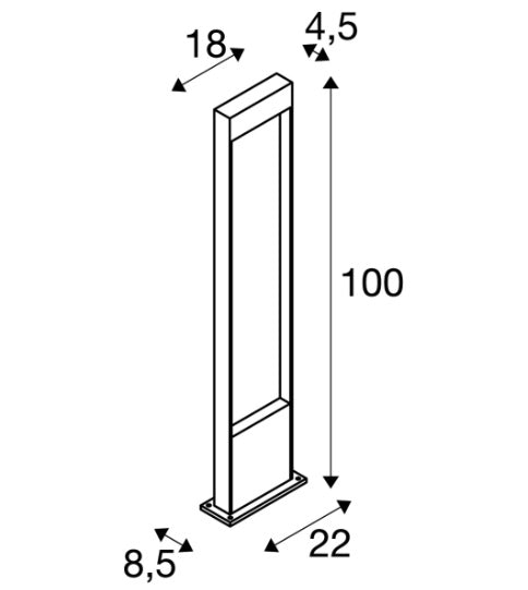 Накладной светодиодный светильник 10W(400Lm) FLATT POLE 100, матовый антрацит, IK03, IP65, нейтральный белый свет 4000K