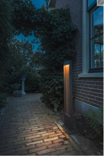 10W(400Lm) FLATT POLE 100 surface mounted LED luminaire, matt brown/matt anthracite, IK03, IP65, warm white light 3000K