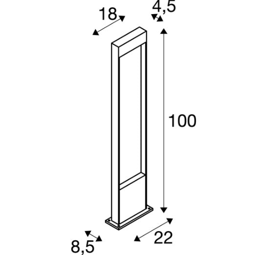 Накладной светодиодный светильник 10W(400Lm) FLATT POLE 100, матовый коричневый/матовый антрацит, IK03, IP65, теплый белый свет 3000K