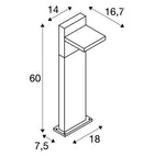 Накладной светодиодный светильник 12W(950/980Lm) ABRIDOR POLE 60, матовый антрацит, IP55, IK07, нейтральный белый 4000K