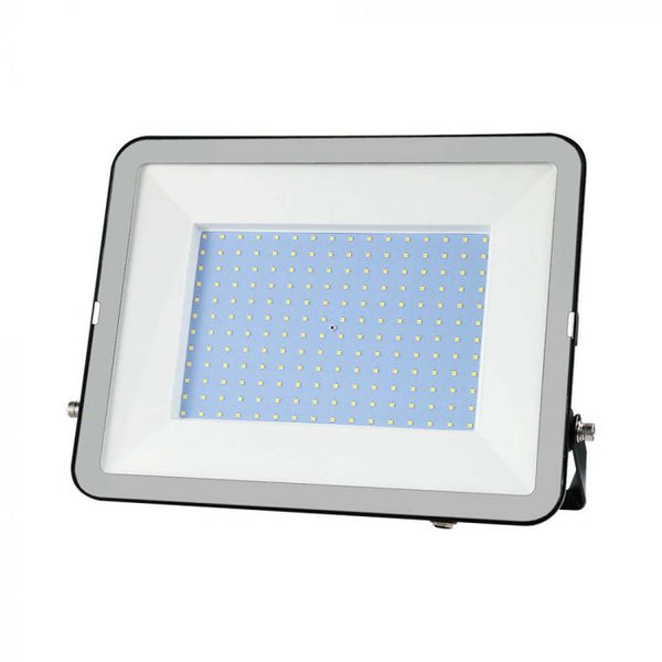 300W(26390Lm) LED spotlight, V-TAC SAMSUNG, IP65, black body with gray glass, 1m cable, cold white light 6500K