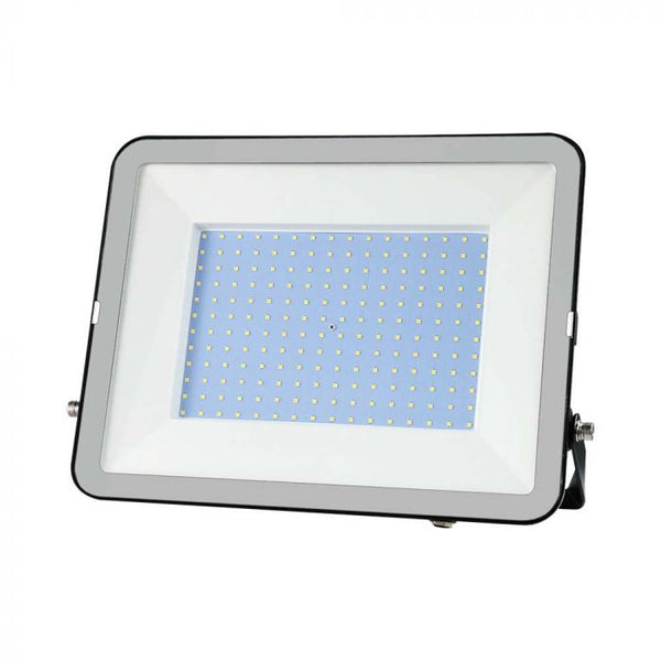 SALE_300W(26390Lm) LED valgusfoor, V-TAC SAMSUNG, IP65, must korpus halli klaasiga, 1m kaabel, jahe valge valgus 6500K