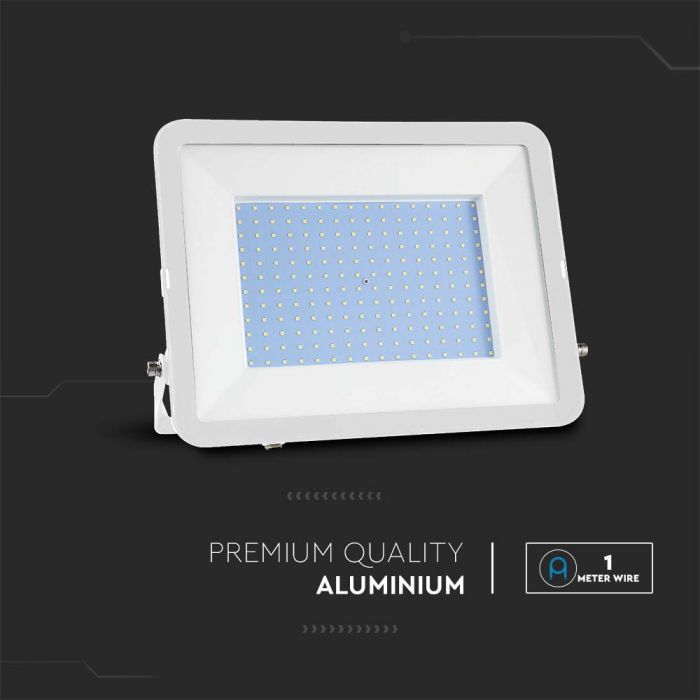 300W(26390Lm) LED spotlight, V-TAC SAMSUNG, IP65, white body and white glass, neutral white light 4000K